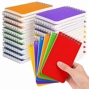 3x5 Inch Pocket Spiral Notepads Bulk 42 Packs 6 Colored 60 Sheets 80gsm