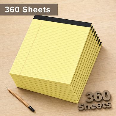 12 Pack Yellow Legal Pads College Ruled 30 Sheets Perforated Smooth Writing