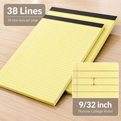 12 Pack Yellow Legal Pads College Ruled 30 Sheets Perforated Smooth Writing