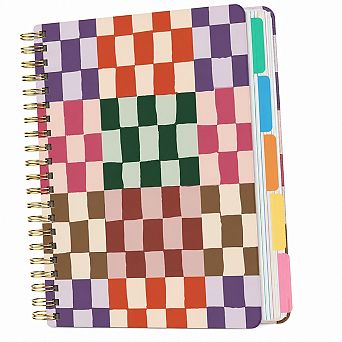 8.5x11 Hardcover 5 Subject College Ruled Notebook With Removable Dividers Tabs 280 Pages