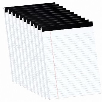 12 Pack Wide Ruled Legal Notepads 50 Sheets Perforated No Ink Bleed For Home Office School Business