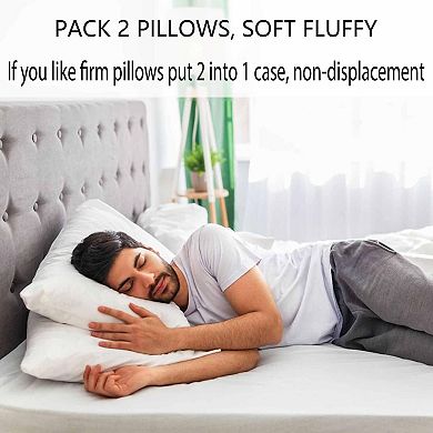 Ultra Thin Soft Skin Friendly Washable Bed Pillow 2 Pack Standard Size