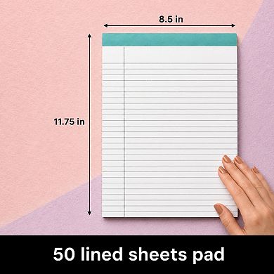 6 Pack Rainbow Lined Legal Pads 50 Sheets Each Wide Ruled Note Paper