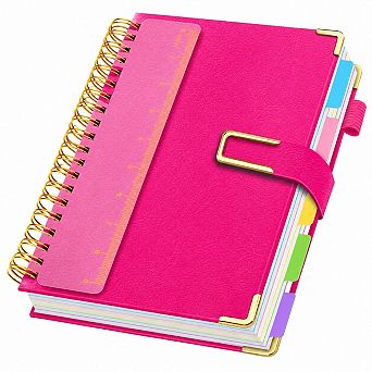Leather Hardcover Spiral Notebook College Ruled 300 Pages Magnetic Closure Journal