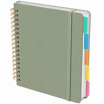 8.5x11 Spiral Notebook 5 Subject Removable Dividers College Ruled 280 Pages