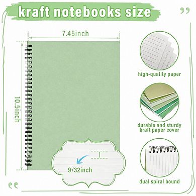 6 Pack Spiral Notebooks College Ruled 80gsm Paper Journals For Study Office