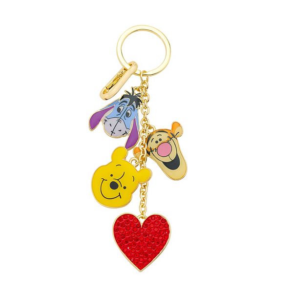 Disney's Winnie The Pooh & Friends Gold Tone Bag Charm & Key Chain