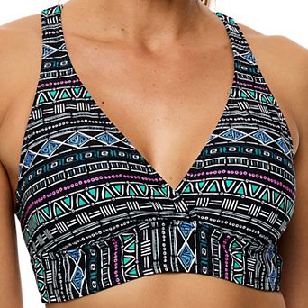 Women's N Surplice Wrap V-Neck Sport Bikini Swim Top