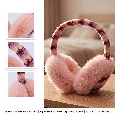 Foldable Mink Plush Earmuffs for Women Winter Ear Warmers