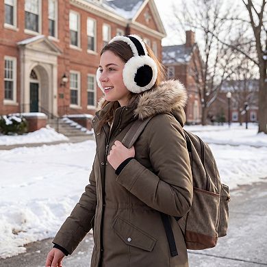 Foldable Plush Winter Earmuffs, Windproof Thermal Ear Warmers for Women