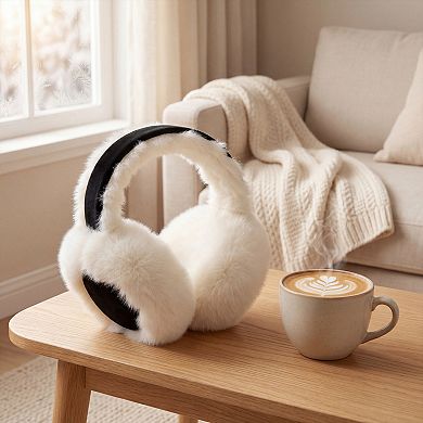 Foldable Plush Winter Earmuffs, Windproof Thermal Ear Warmers for Women