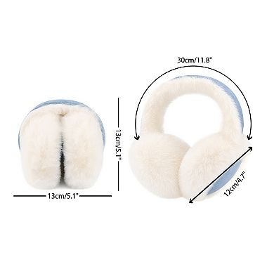 Foldable Plush Winter Earmuffs, Windproof Thermal Ear Warmers for Women