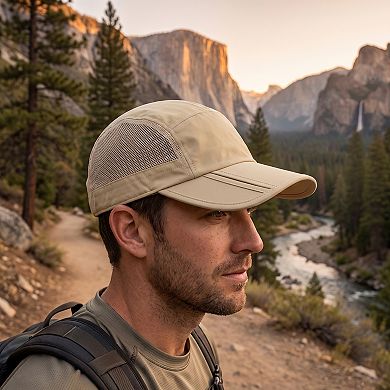 Sun-Protective Baseball Cap, Foldable Adjustable Mesh Quick-Drying Duckbill Cap