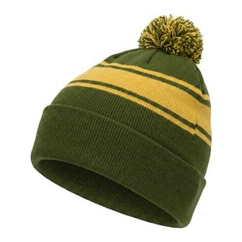 Winter Beanie with Pom-Pom Color Block Jacquard Soft Warm Stretchy Hat for Sport Travel
