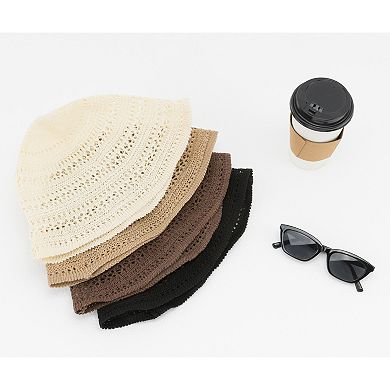 Women's Hollowed-Out Retro Hat, Packable Fishmen Bucket Hat Beach for Seaside