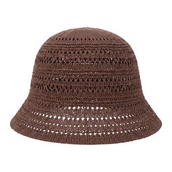 Women's Hollowed-Out Retro Hat, Packable Fishmen Bucket Hat Beach for Seaside