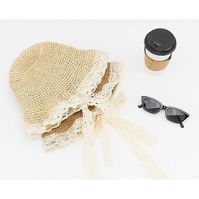 Women's French-style Lace Hat, Packable Fisherman's Beach Hat