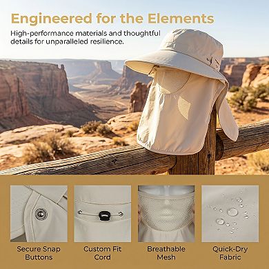 Sun Protection Hat with Face Shield Neck Protector for Outdoor