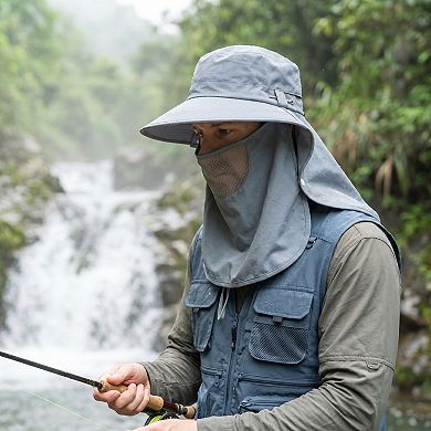 Sun Protection Hat with Face Shield Neck Protector for Outdoor