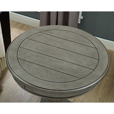 Rene Round Wood Pedestal Side Table