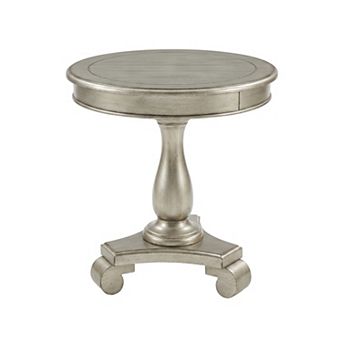 Rene Round Wood Pedestal Side Table