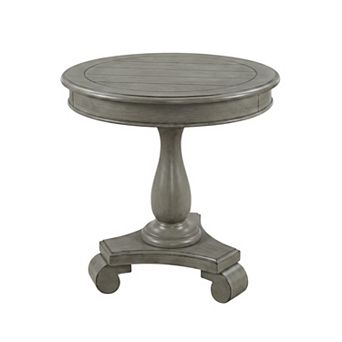 Rene Round Wood Pedestal Side Table