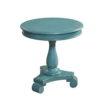 Rene Round Wood Pedestal Side Table
