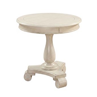 Rene Round Wood Pedestal Side Table