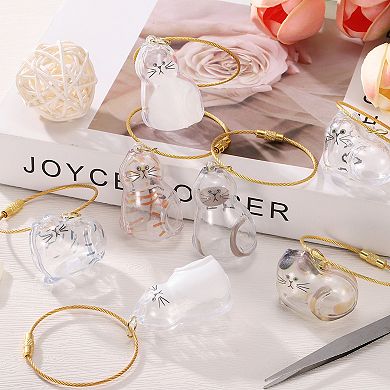 2Pcs Cat Hair Collector Keychain with Tweezers, Clear Pet Fur Storage Locket & Memory Keepsake