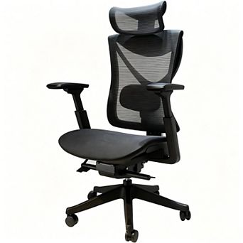 YIORTWO Big and Tall Nylon Mesh Office Chair Adjustable Lumbar Slide Seat Molded Foam Cushion