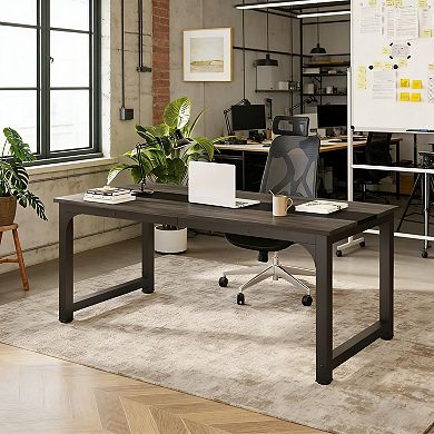YIORTWO 70.8 Inch Computer Desk Rectangular Office Workstation