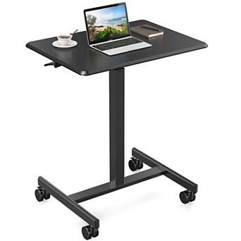 YIORTWO Adjustable Rolling Laptop Desk Mobile Standing Desk with Wheels