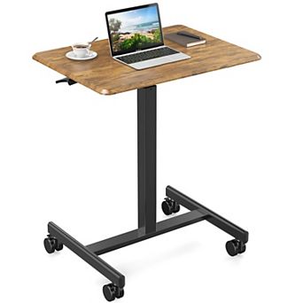 YIORTWO Adjustable Rolling Laptop Desk Mobile Standing Desk with Wheels