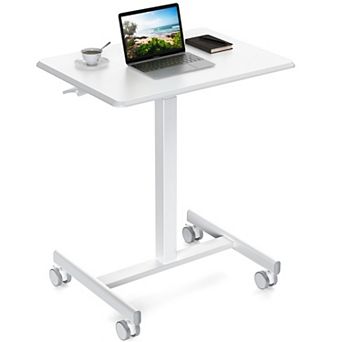 YIORTWO Adjustable Rolling Laptop Desk Mobile Standing Desk with Wheels