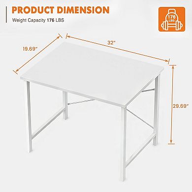 YIORTWO Computer Desk Home Office Writing Table with X Shaped Reinforcement