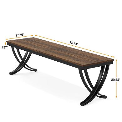 YIORTWO Industrial Two Person Desk Double Computer Desk with Metal Frame