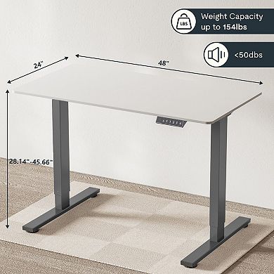 YIORTWO 48 x 24 Inch Electric Standing Desk Adjustable Height Office Desk
