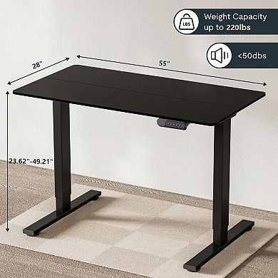 YIORTWO 55 Inch Electric Standing Desk Dual Motor Height Adjustable Office Desk for Study Room