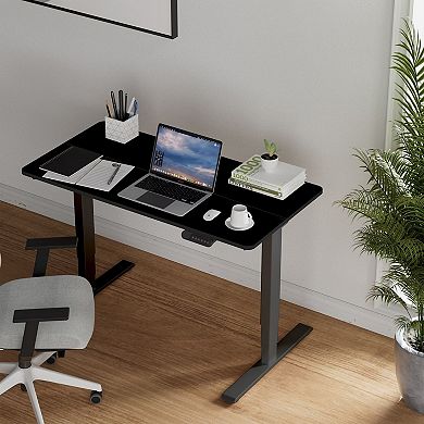 YIORTWO 55 Inch Electric Standing Desk Dual Motor Height Adjustable Office Desk for Study Room