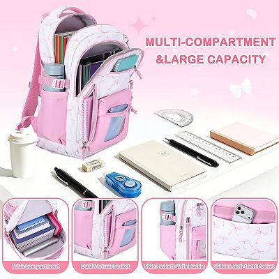 Girls 3-Piece Backpack Set Ita Bag Lunch Box Pencil Pouch, Aesthetic Kids 5PCS Kawaii Backpack Set Aesthetic School Bag Cute Daypack  main image 4