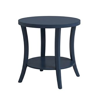 Roundhill Furniture Perth Round End Table with Shelf
