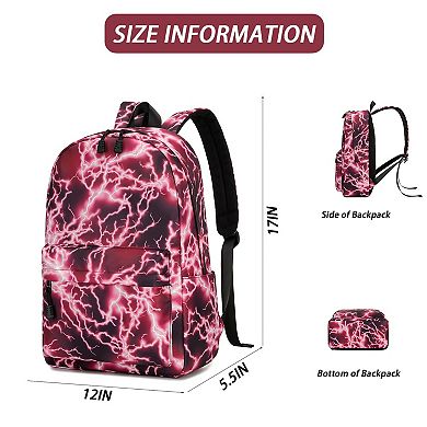 Boy Lightning School Backpack Laptop Waterproof