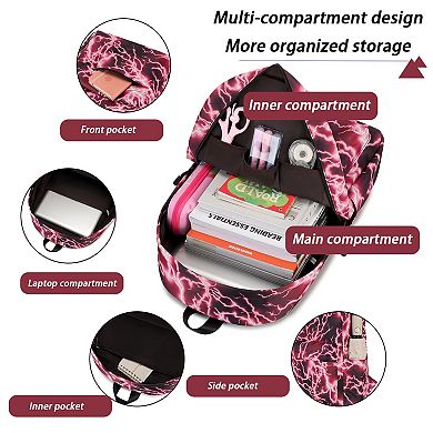 Boy Lightning School Backpack Laptop Waterproof