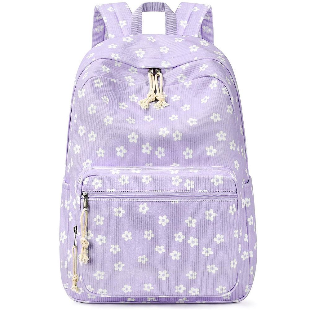 Cute Preppy Corduroy Bookbag Bow Schoolpack Teens Women Travel display picture 1