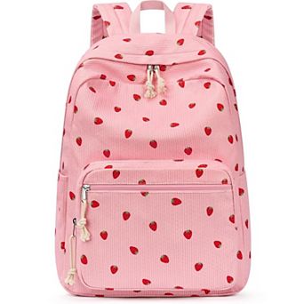 Cute Preppy Corduroy Bookbag Bow Schoolpack Teens Women Travel