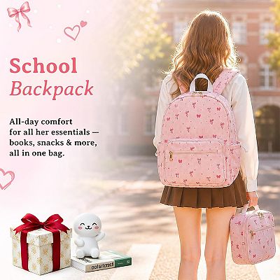 3-in-1 Corduroy Backpack Set with Lunch Bag Pencil Case  display picture 3