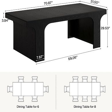 YIORTWO 70.8" Executive Desk Computer Desk Conference Table for 6-8