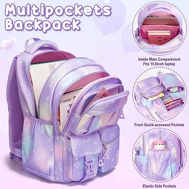 3-in-1 Backpack Lunch Box Pencil Pouch Set Girls