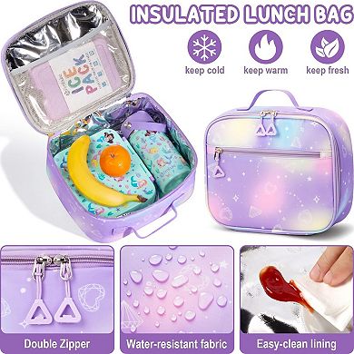 3-in-1 Backpack Lunch Box Pencil Pouch Set Girls
