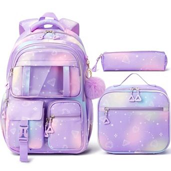 3-in-1 Backpack Lunch Box Pencil Pouch Set Girls